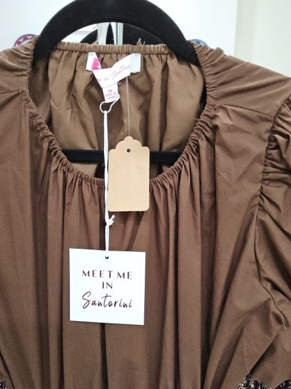 Meet Me in Santorini Brown Puff Sleeve Maxi Dress - Picture 2 of 2